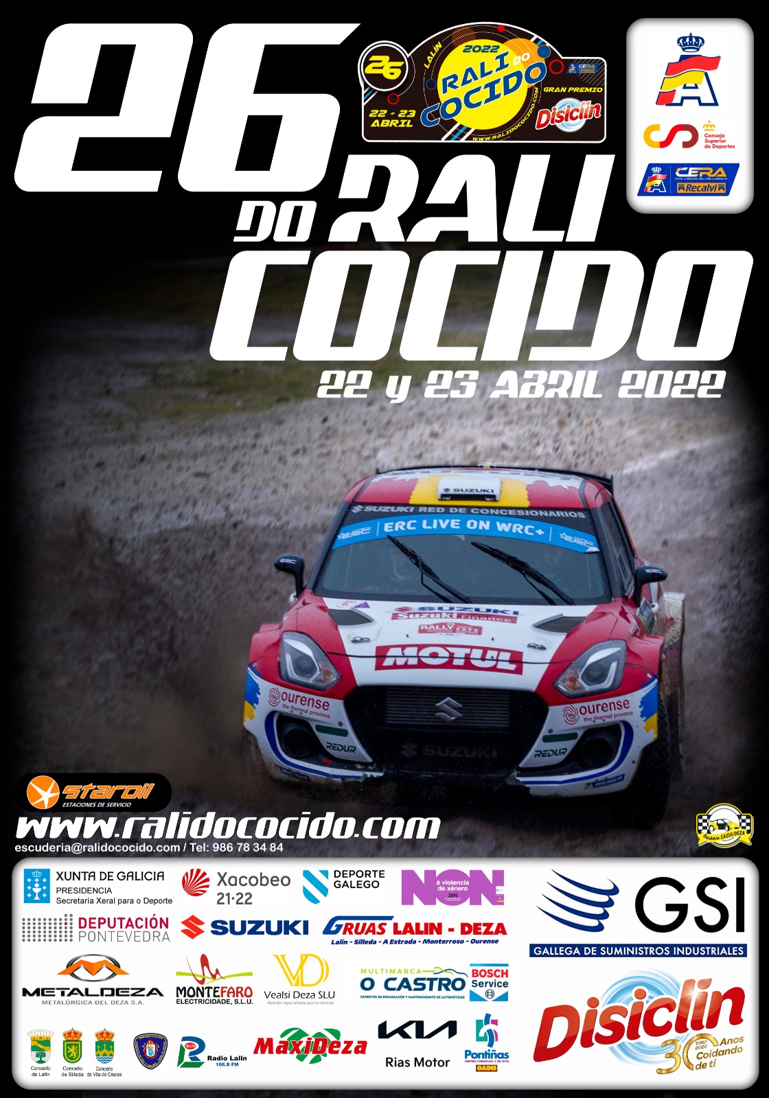 CERA Recalvi: Copa de España de Rallyes de Asfalto 2022 Cartel-26-Rali-do-Cocido